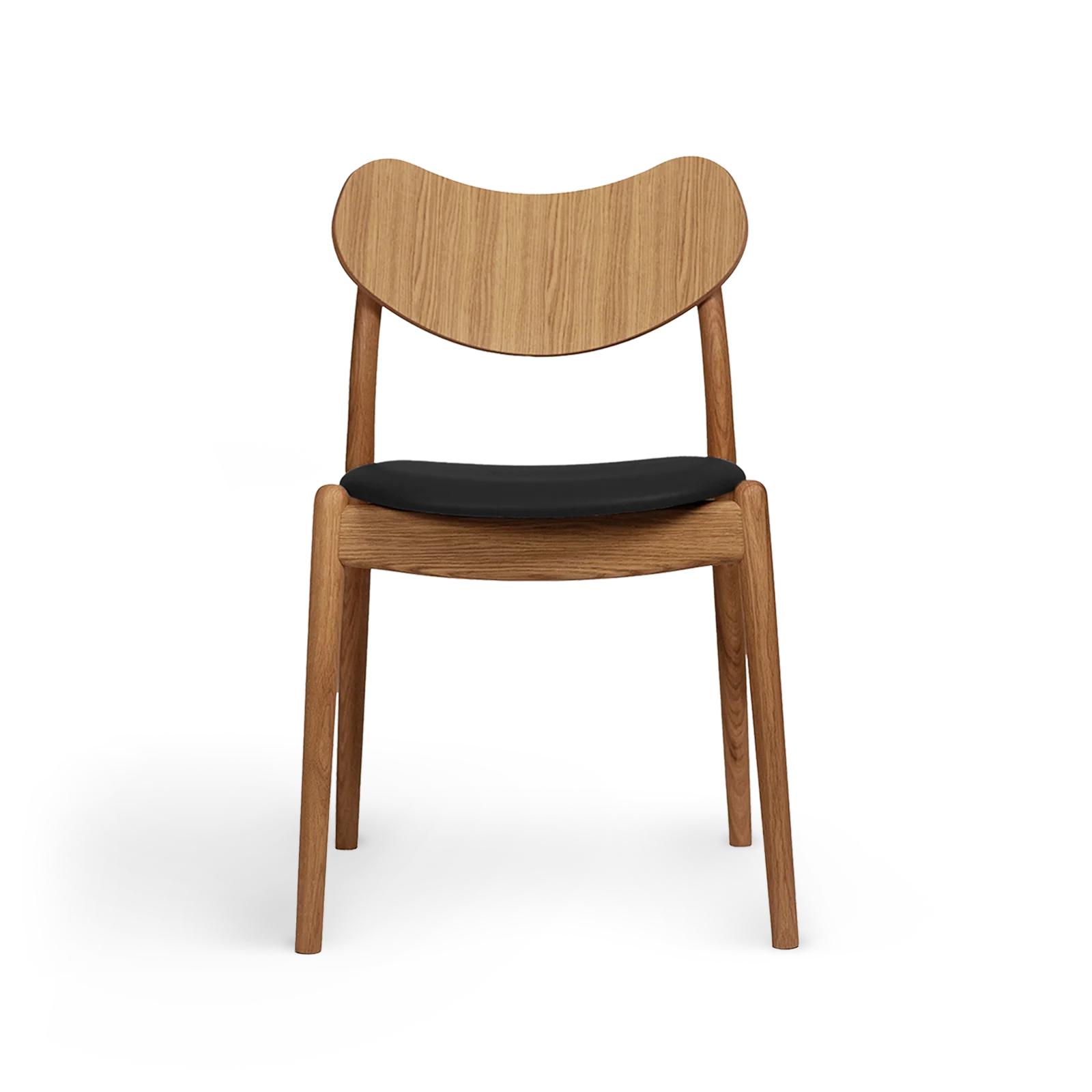 RO COLLECTION - Hybrid Spisebordsstol, Oak/Standard Leather Black