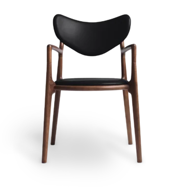 RO COLLECTION - Salon Spisebordsstol, Walnut stain/Exclusive Leather Black