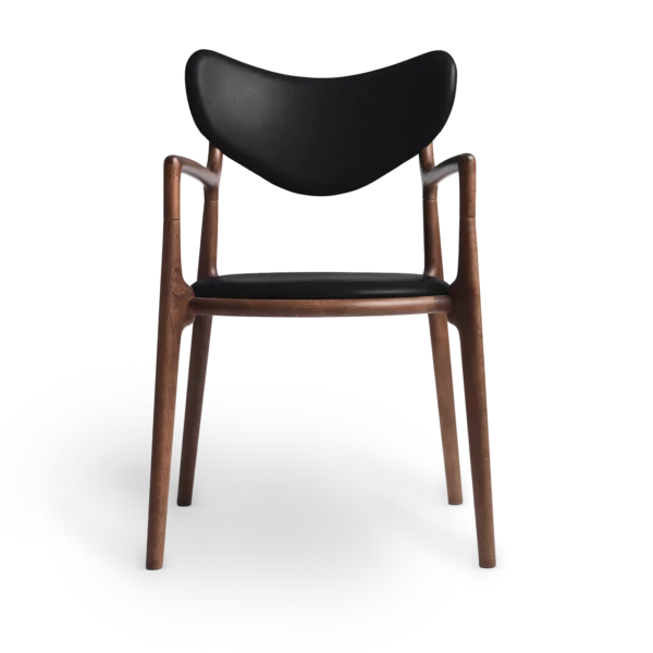 RO COLLECTION - Salon Spisebordsstol, Walnut stain/Exclusive Leather Black
