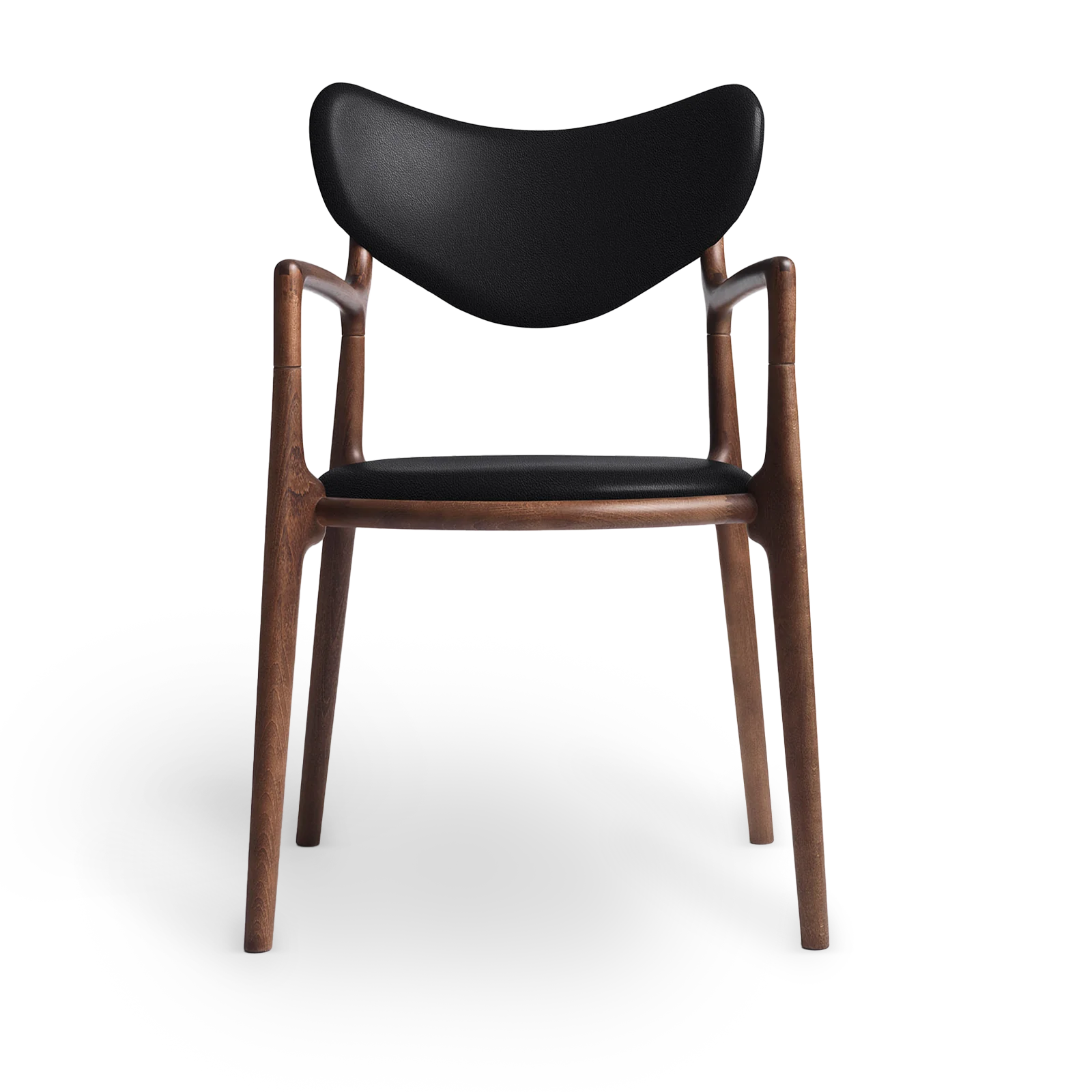 RO COLLECTION - Salon Spisebordsstol, Walnut stain/Exclusive Leather Black