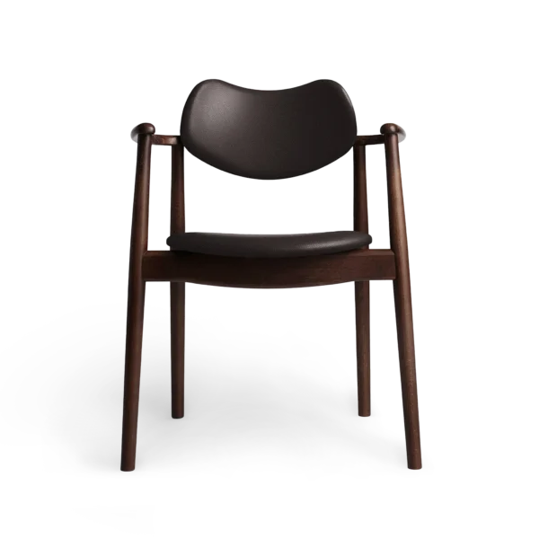 RO COLLECTION - Regatta Spisebordsstol, Walnut Stain/Standard Leather Dark Brown