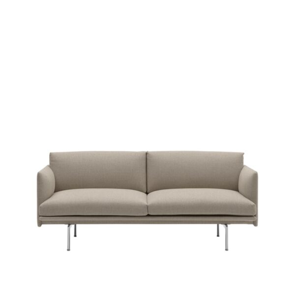 MUUTO - Outline Sofa 2-seater, Ecriture 240/Polished Aluminum