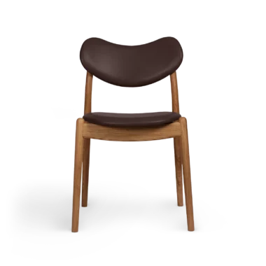 RO COLLECTION - Hybrid Spisebordsstol, Oak/Exclusive Leather Choco