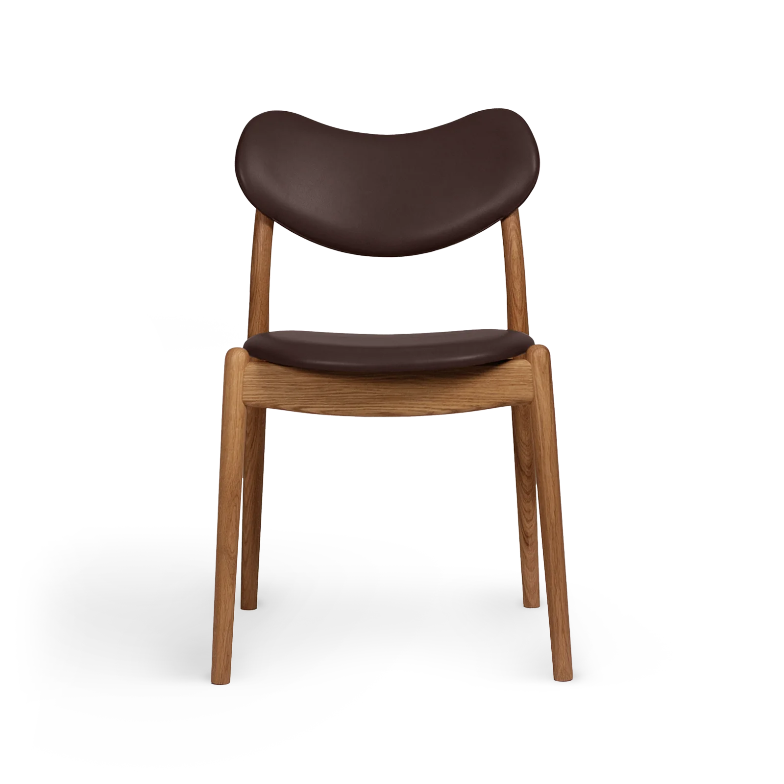 RO COLLECTION - Hybrid Spisebordsstol, Oak/Exclusive Leather Choco