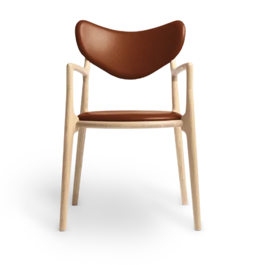 RO COLLECTION - Salon Spisebordsstol, Soaped Oak/Exclusive Leather Cognac