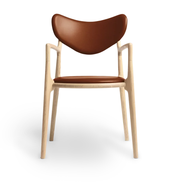 RO COLLECTION - Salon Spisebordsstol, Soaped Oak/Exclusive Leather Cognac