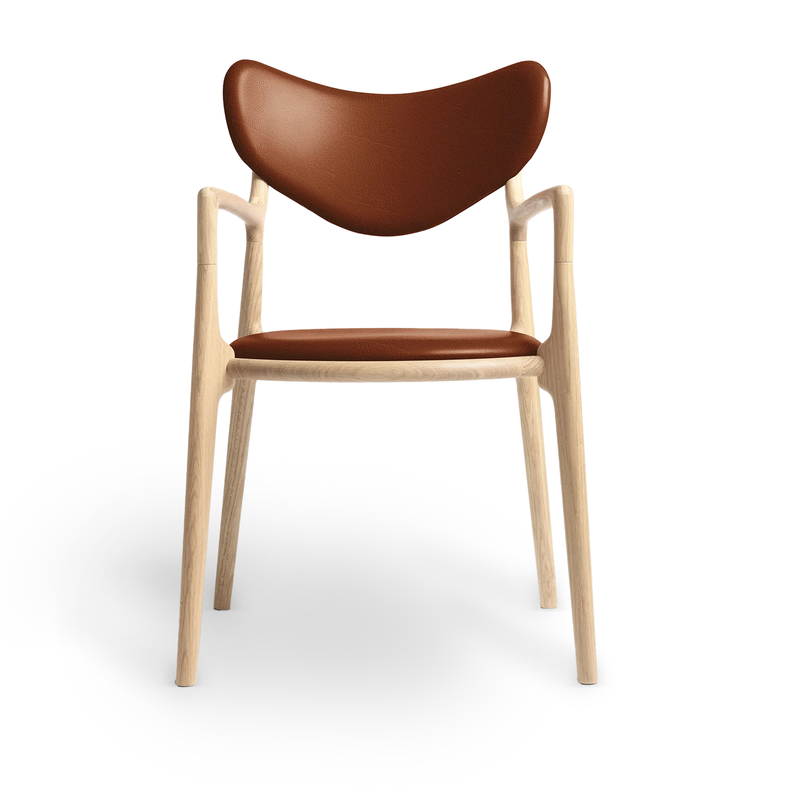 RO COLLECTION - Salon Spisebordsstol, Soaped Oak/Exclusive Leather Cognac