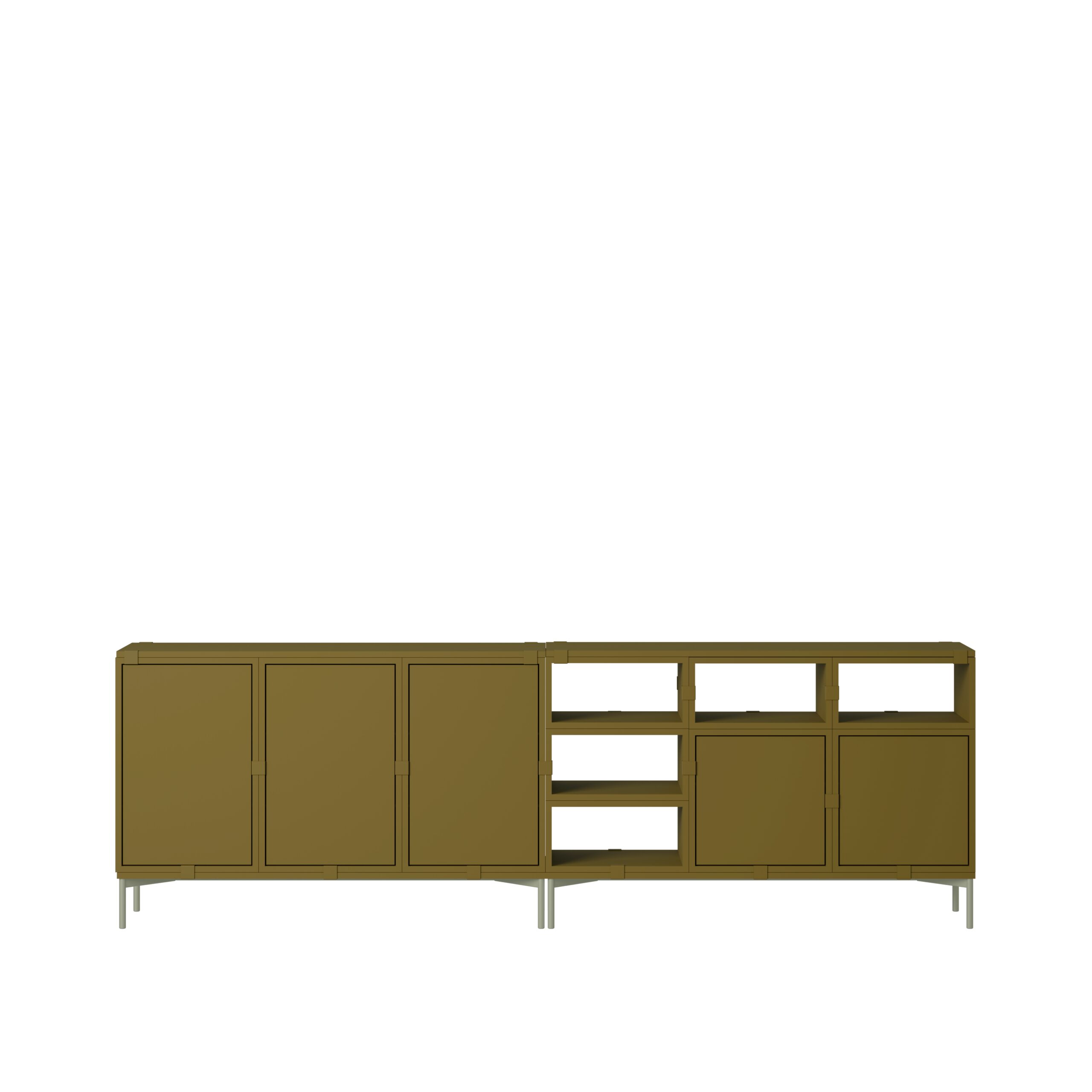 MUUTO - Stacked Opbevaringssystem Sideboard 2, Brown Green