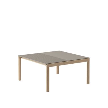 MUUTO - Couple Sofabord 80x84 - 1 Plain 1 Wavy, Taupe/Oak