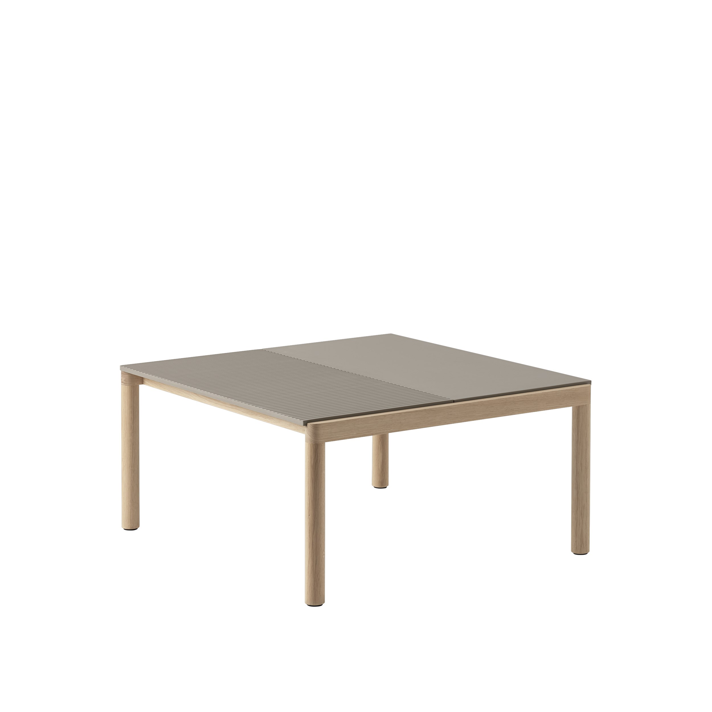 MUUTO - Couple Sofabord 80x84 - 1 Plain 1 Wavy, Taupe/Oak