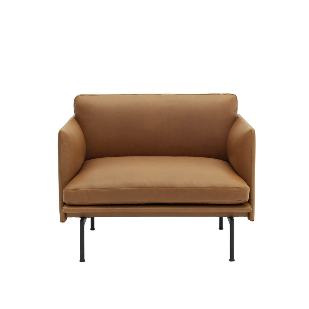 MUUTO - Outline Lænestol, Refine Leather Cognac/Black