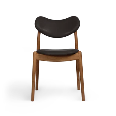 RO COLLECTION - Hybrid Spisebordsstol, Oak/Supreme Leather Dark Chocolate