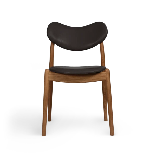 RO COLLECTION - Hybrid Spisebordsstol, Oak/Supreme Leather Dark Chocolate