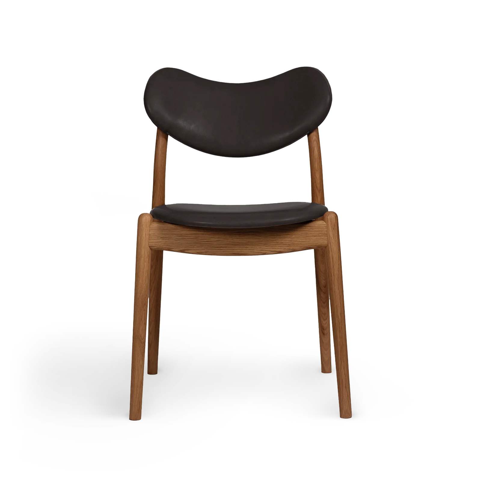 RO COLLECTION - Hybrid Spisebordsstol, Oak/Supreme Leather Dark Chocolate