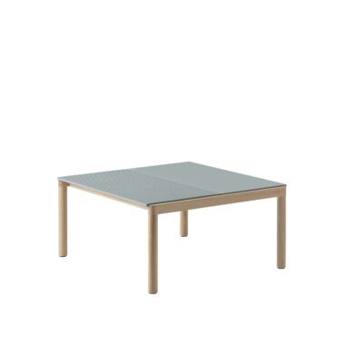 MUUTO - Couple Sofabord 80x84 - 1 Plain 1 Wavy, Light Blue/Oak
