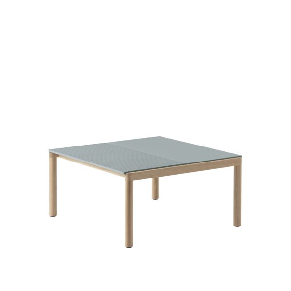 MUUTO - Couple Sofabord 80x84 - 1 Plain 1 Wavy, Light Blue/Oak