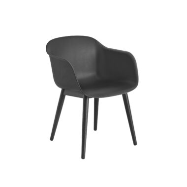 MUUTO - Fiber Armchair Wood Base, Black/Anthracite