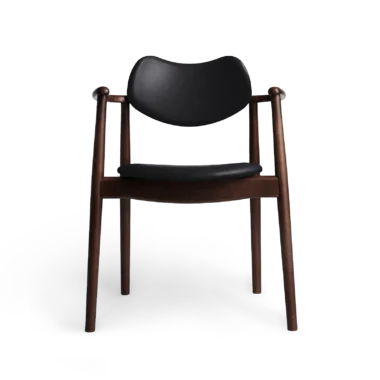 RO COLLECTION - Regatta Spisebordsstol, Walnut Stain/Standard Leather Black