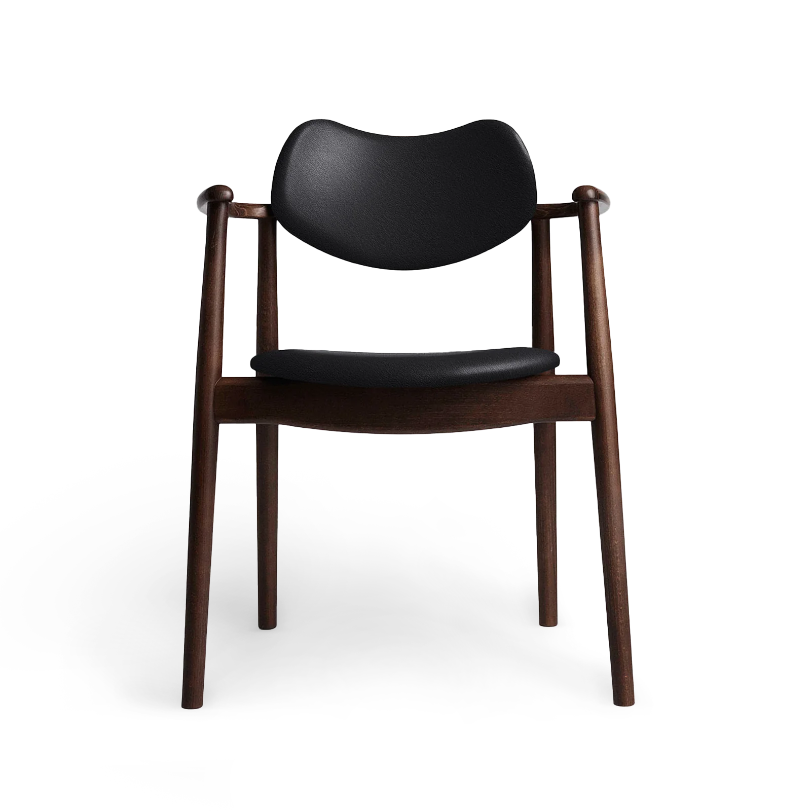RO COLLECTION - Regatta Spisebordsstol, Walnut Stain/Standard Leather Black