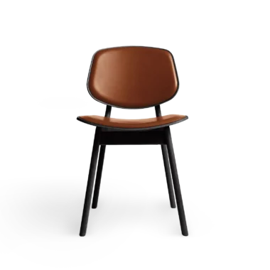 RO COLLECTION - Pandora Spisebordsstol, Black Oak/Exclusive Leather Cognac
