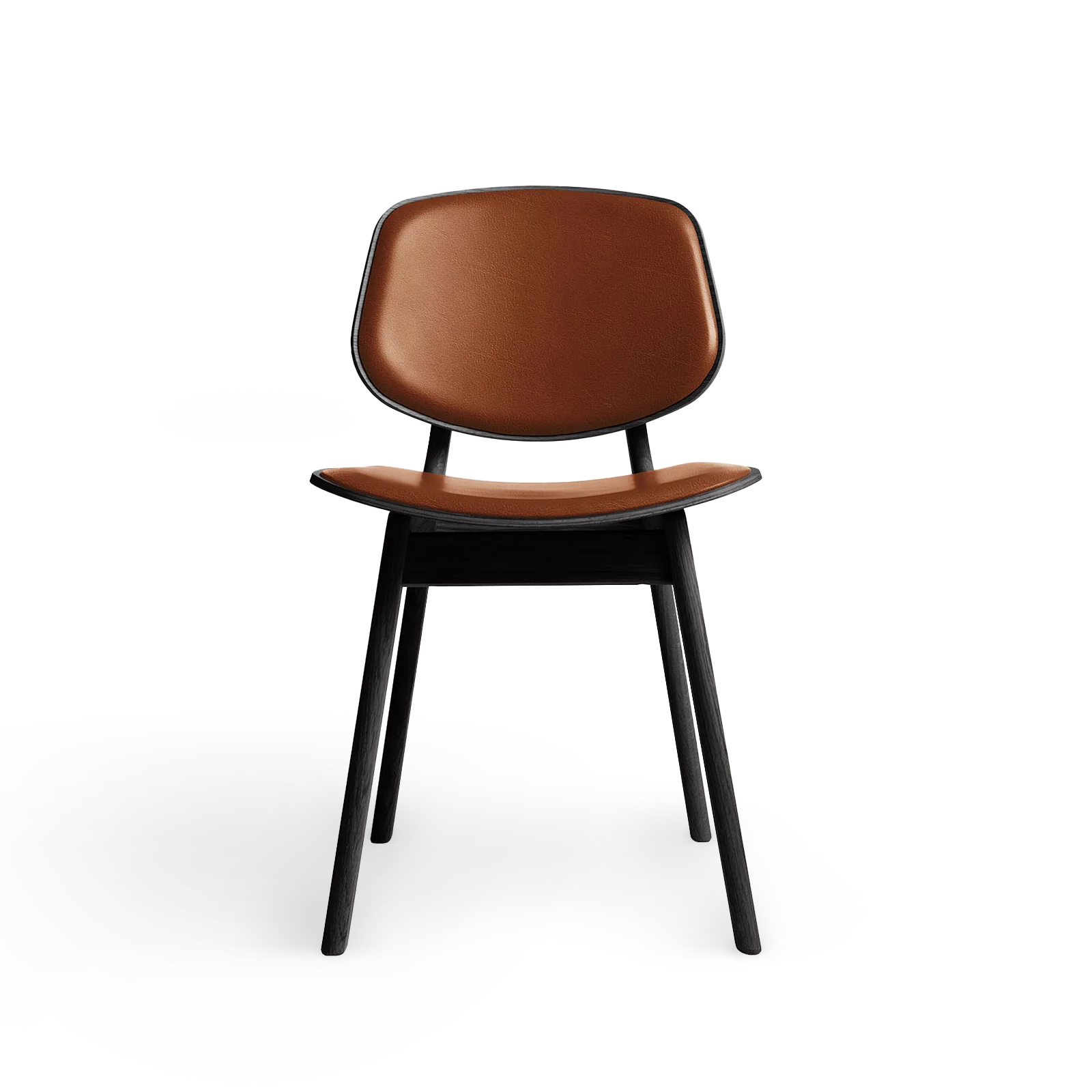 RO COLLECTION - Pandora Spisebordsstol, Black Oak/Exclusive Leather Cognac