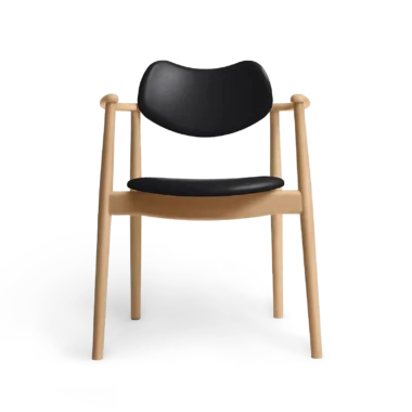 RO COLLECTION - Regatta Spisebordsstol, Beech/Exclusive Leather Black