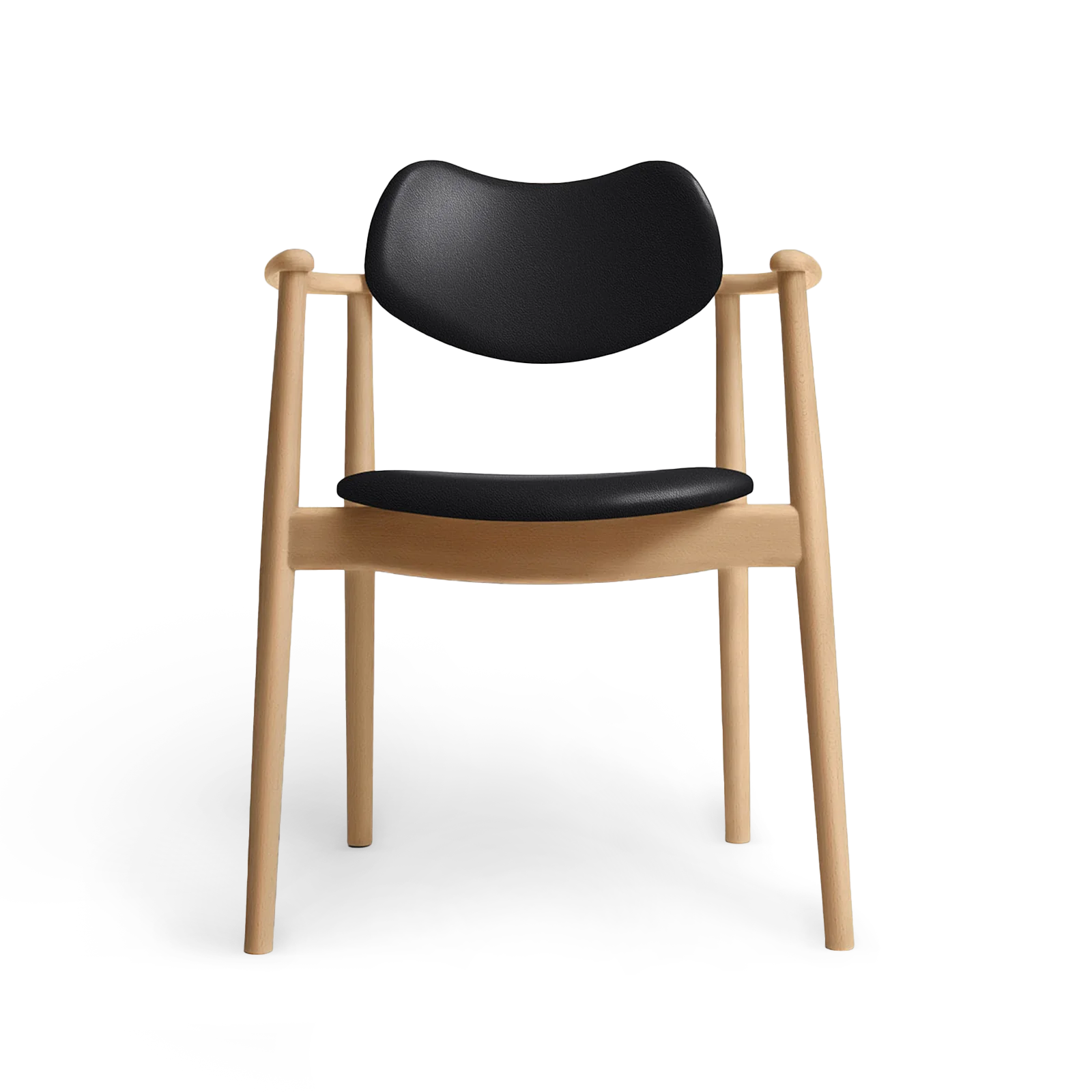 RO COLLECTION - Regatta Spisebordsstol, Beech/Exclusive Leather Black