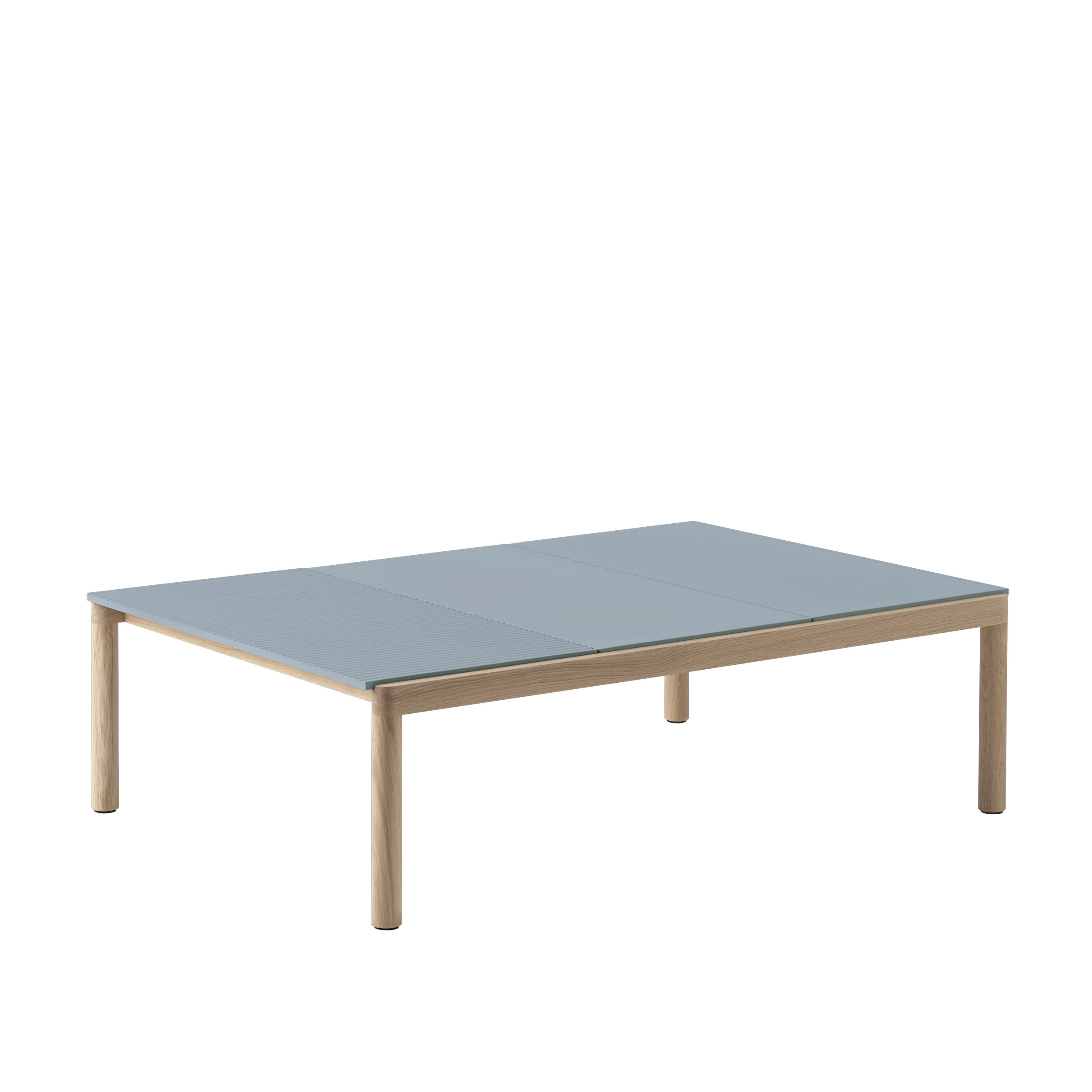 MUUTO - Couple Sofabord 120x84 - 2 Plain 1 Wavy, Light Blue/Oak