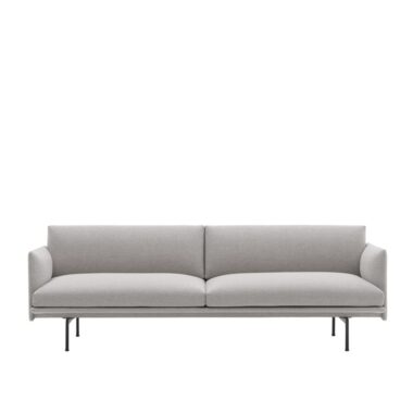 MUUTO - Outline Sofa 3-seater, Clay 12/Black