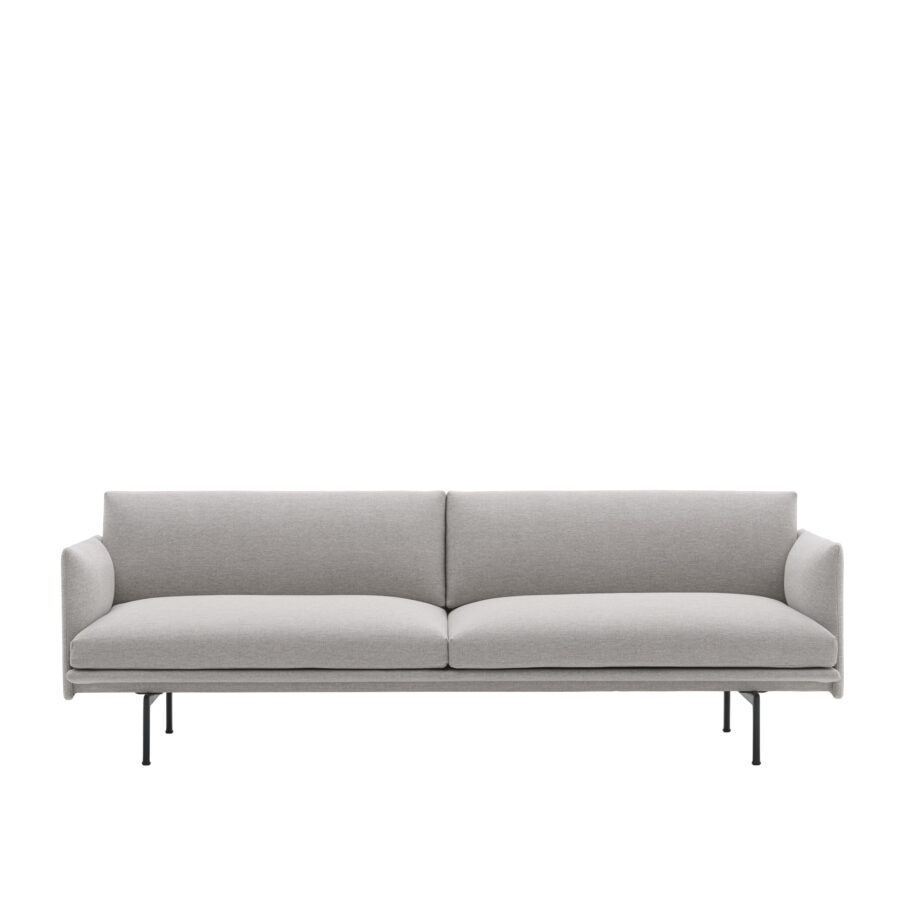 MUUTO - Outline Sofa 3-seater, Clay 12/Black