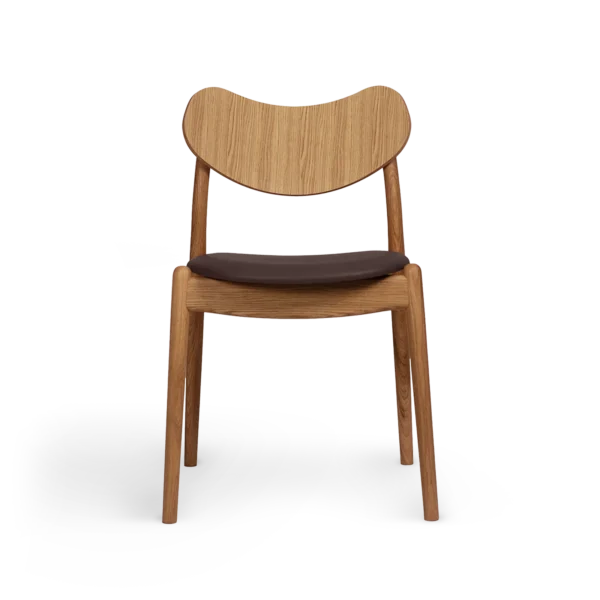 RO COLLECTION - Hybrid Spisebordsstol, Oak/Exclusive Leather Choco