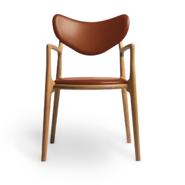 RO COLLECTION - Salon Spisebordsstol, Oak/Standard Leather Calvados