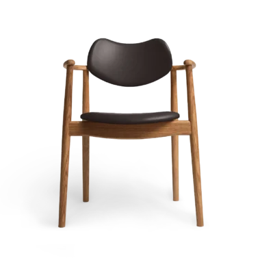 RO COLLECTION - Regatta Spisebordsstol, Oak/Supreme Leather Dark Chocolate