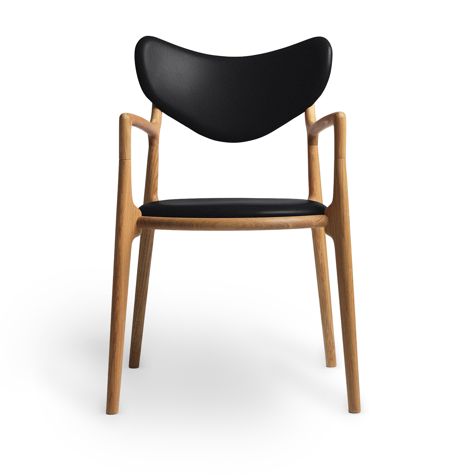 RO COLLECTION - Salon Spisebordsstol, Oak/Exclusive Leather Black