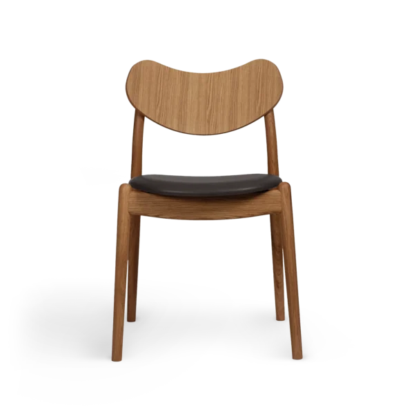RO COLLECTION - Hybrid Spisebordsstol, Oak/Supreme Leather Dark Chocolate