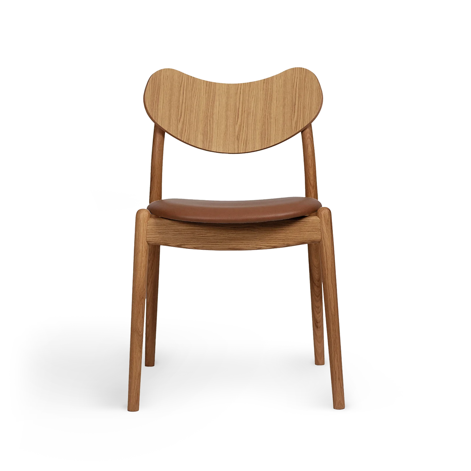 RO COLLECTION - Hybrid Spisebordsstol, Oak/Standard Leather Calvados