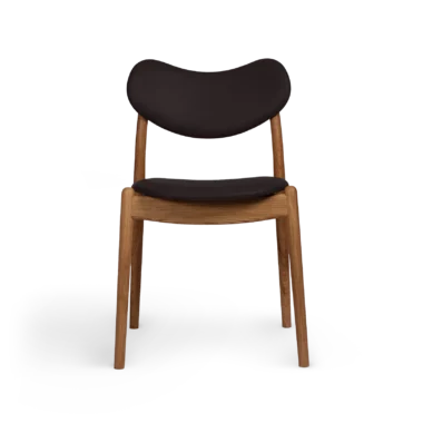 RO COLLECTION - Hybrid Spisebordsstol, Oak/Standard Leather Dark Brown