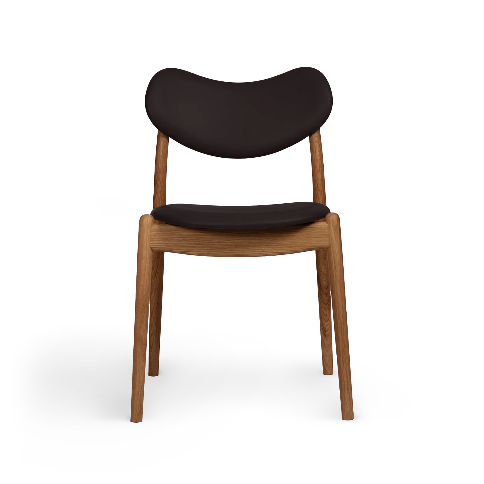 RO COLLECTION - Hybrid Spisebordsstol, Oak/Standard Leather Dark Brown