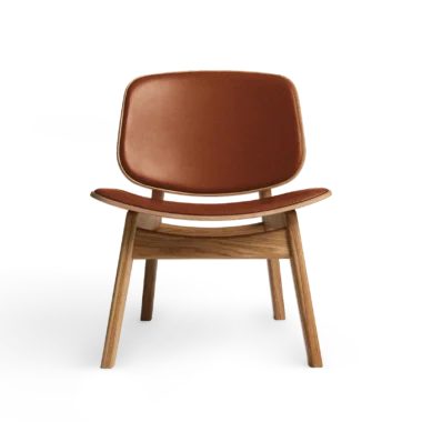 RO COLLECTION - Pandora Loungestol, Oak/Standard Leather Calvados