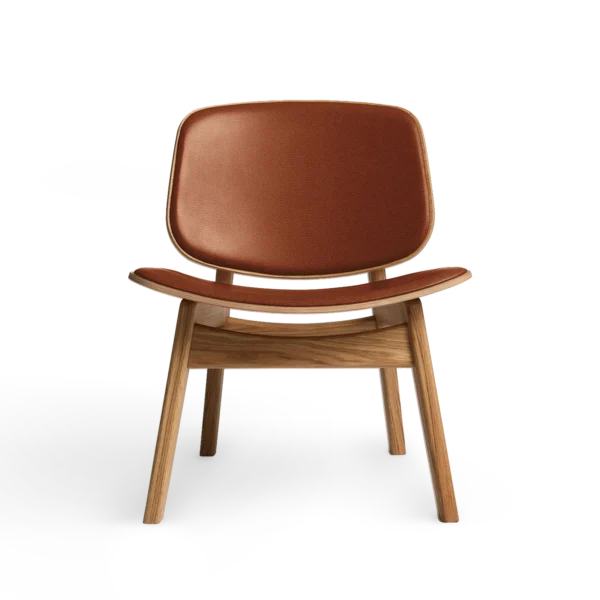 RO COLLECTION - Pandora Loungestol, Oak/Standard Leather Calvados