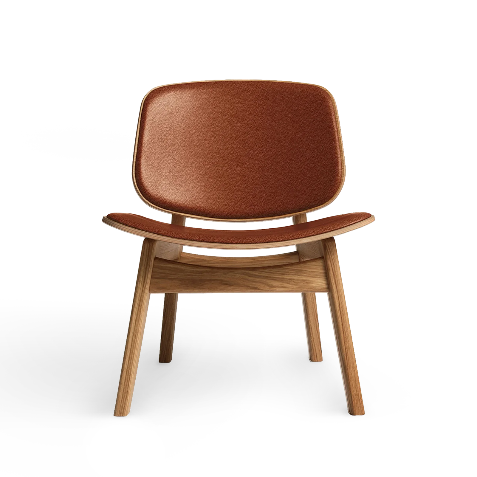 RO COLLECTION - Pandora Loungestol, Oak/Standard Leather Calvados