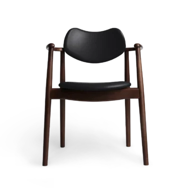 RO COLLECTION - Regatta Spisebordsstol, Walnut Stain/Exclusive Leather Black
