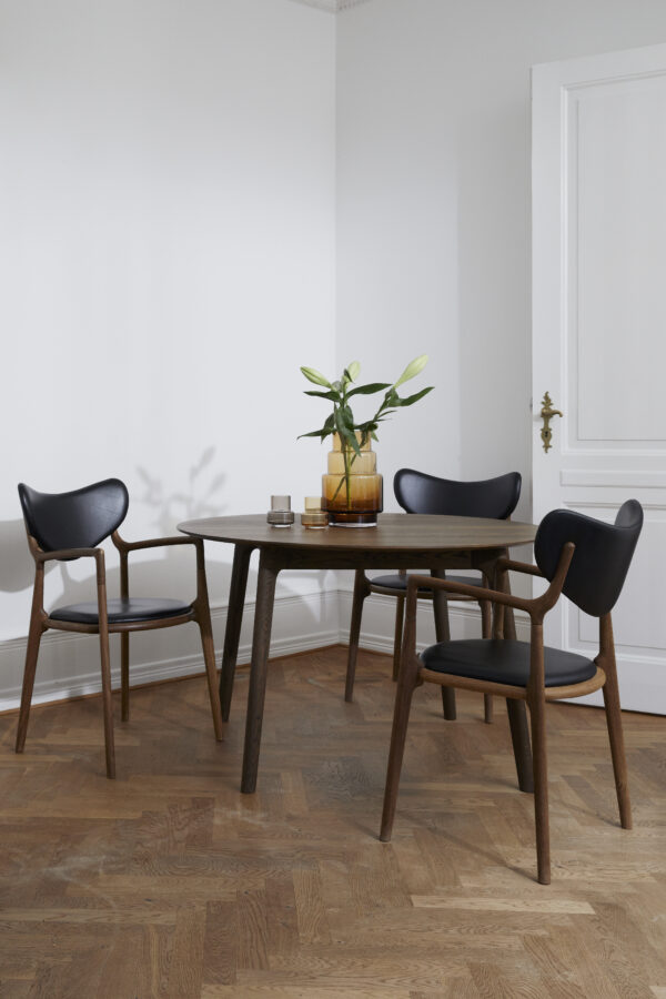 RO COLLECTION - Salon Spisebordsstol, Walnut stain/Exclusive Leather Black - Billede 2