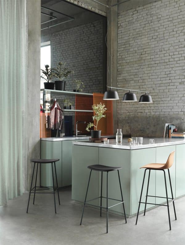 MUUTO - Fiber Barstol Tube Base 75, Refine Leather Cognac/Anthracite - Billede 2