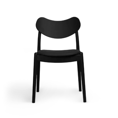 RO COLLECTION - Hybrid Spisebordsstol, Black Oak/Standard Leather Black