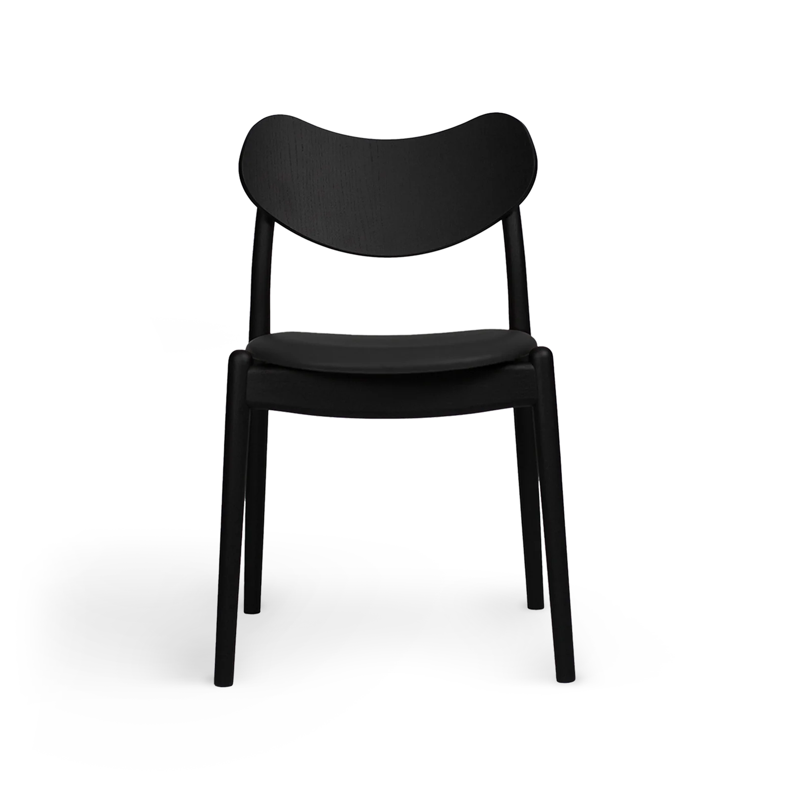 RO COLLECTION - Hybrid Spisebordsstol, Black Oak/Standard Leather Black