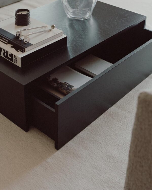 NEW WORKS - Mass High Sofabord M. Skuffe, Black Stained Oak - Billede 5