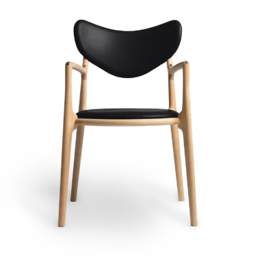 RO COLLECTION - Salon Spisebordsstol, Beech/Exclusive Leather Black