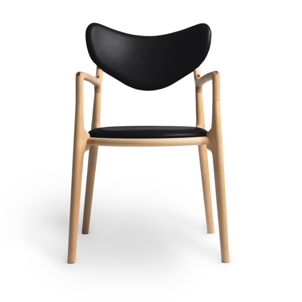 RO COLLECTION - Salon Spisebordsstol, Beech/Exclusive Leather Black