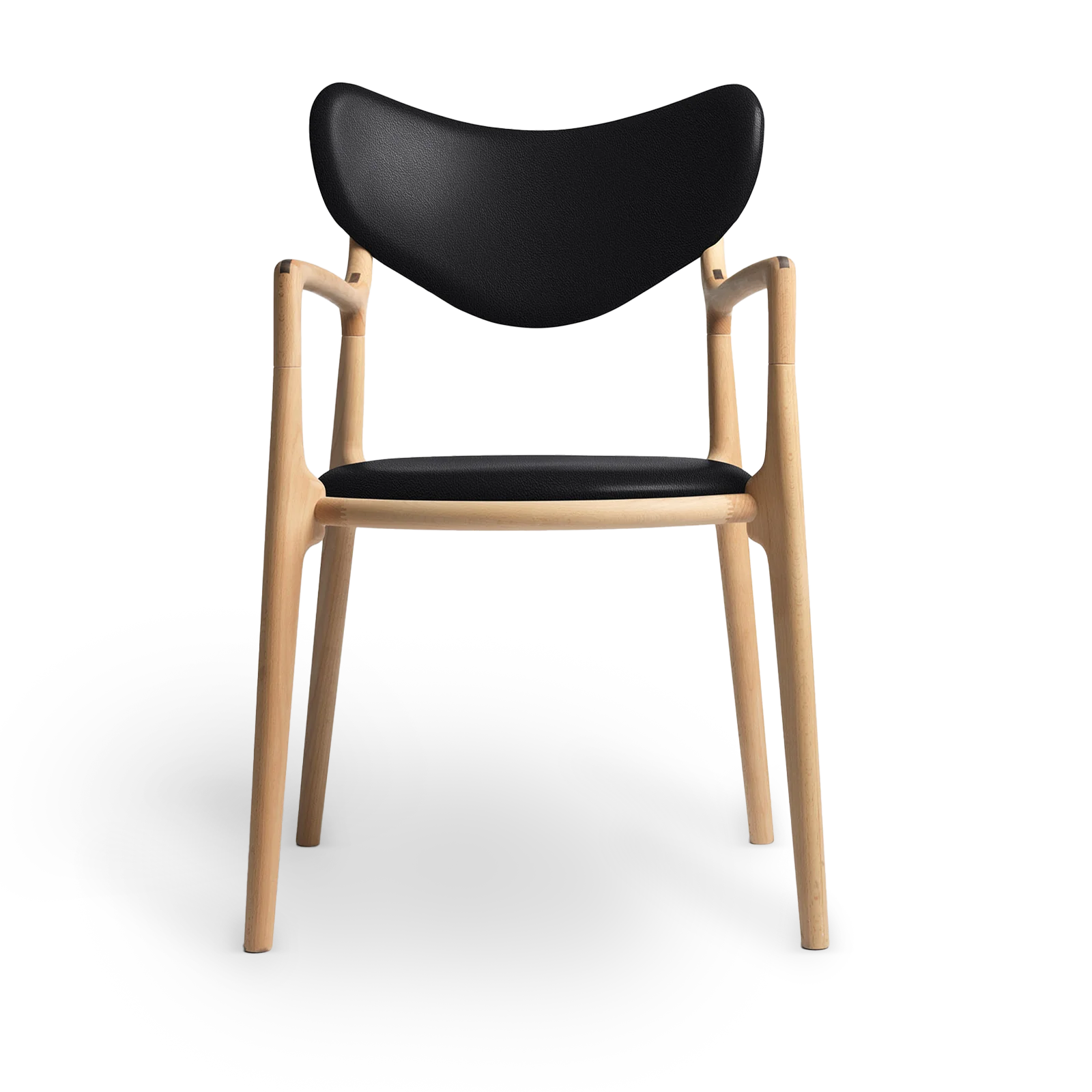 RO COLLECTION - Salon Spisebordsstol, Beech/Exclusive Leather Black